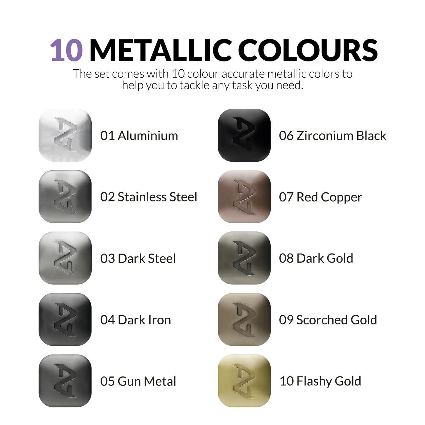 Gaahleri: Metallic Series Marker 10 colors Set