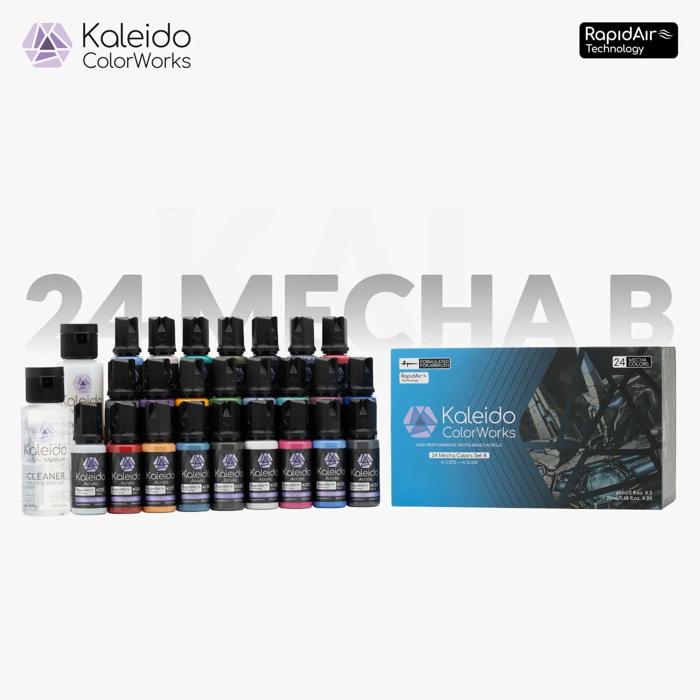 003-B Kaleido Colors: 24 Color Mecha Set B
