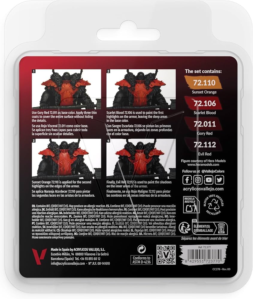 Paints sets: Vallejo BSL Red Game Color