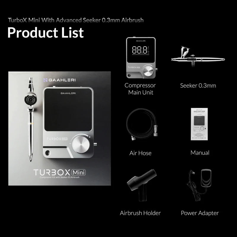 01 Gaahleri: Turbox Mini Air Compressor WITH Seeker Combo