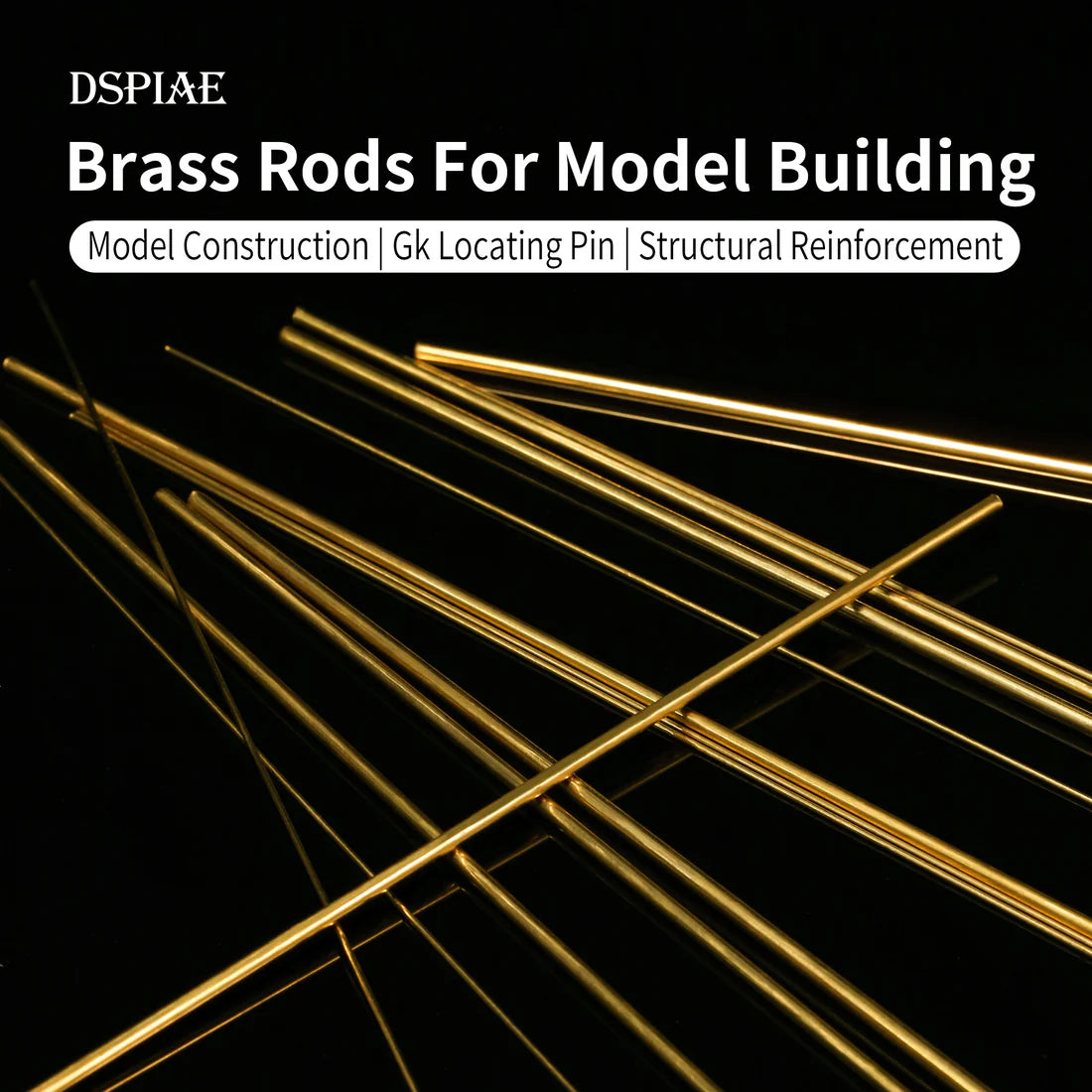 DSPIAE Brass Bars For Modeling 0.5mm (8pcs)