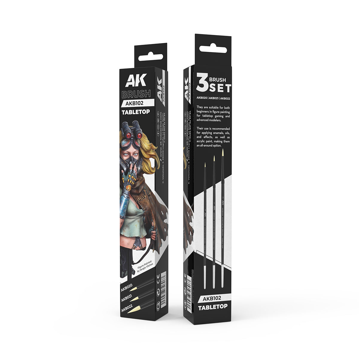 Brush: AK Interactive Tabletop Syntethic Brushes Set (3 Brushes)