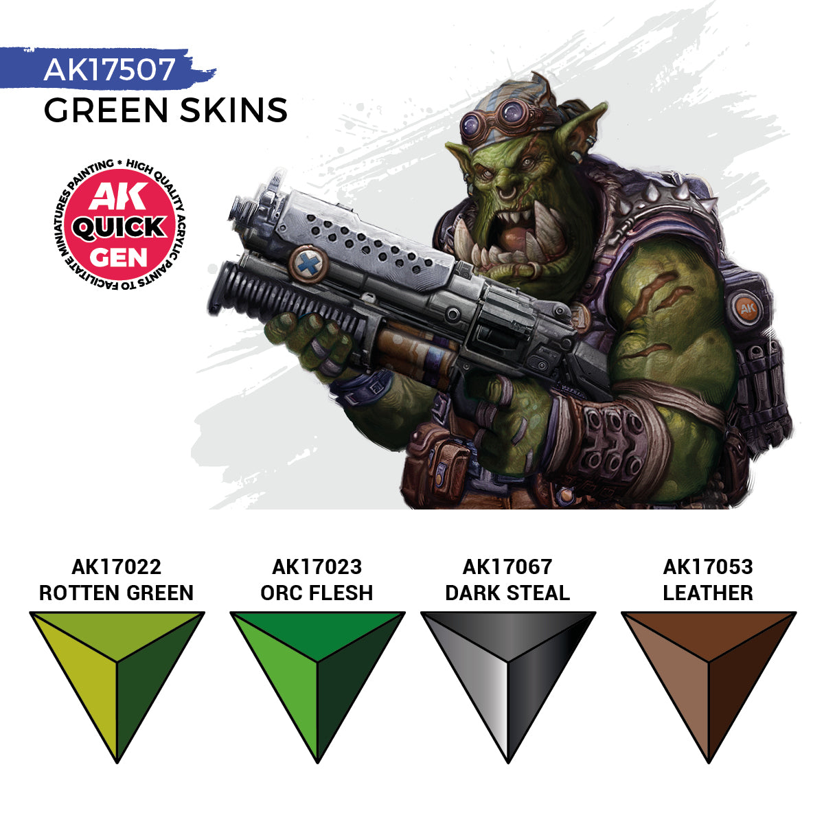 Paints sets:AK Interactive Quick Gen - Green Skins