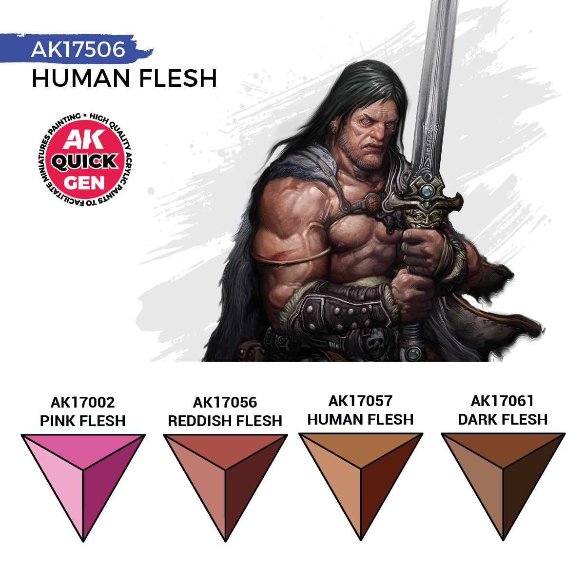 Paints sets:AK Interactive Quick Gen - HUMAN FLESH