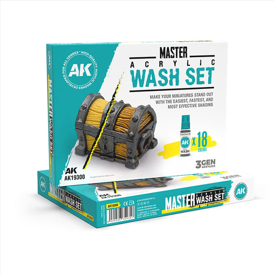 AK interactive MASTER ACRYLIC WASH SET – FULL RANGE (18 COLORS)