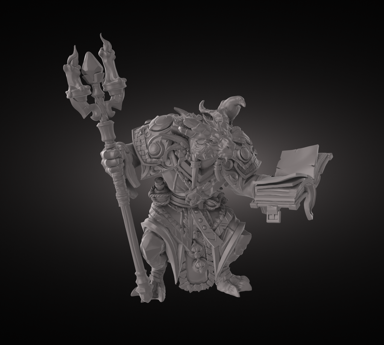 3D Figure: BTB_Dragonborn_Wizard