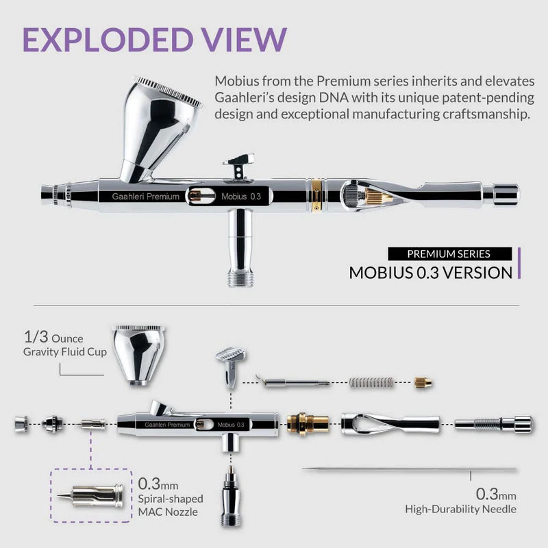 001 Gaahleri: Gaahleri Airbrush Serie Premium Mobius 0.3mm